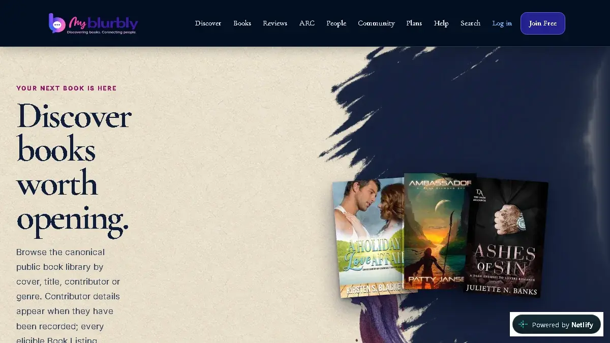 Live My Blurbly Discover Books page